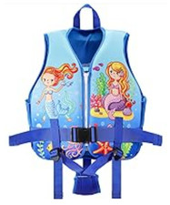 Toddler Swim Vest jacket Floaties Blue Mermaid Medium 4-6 years New