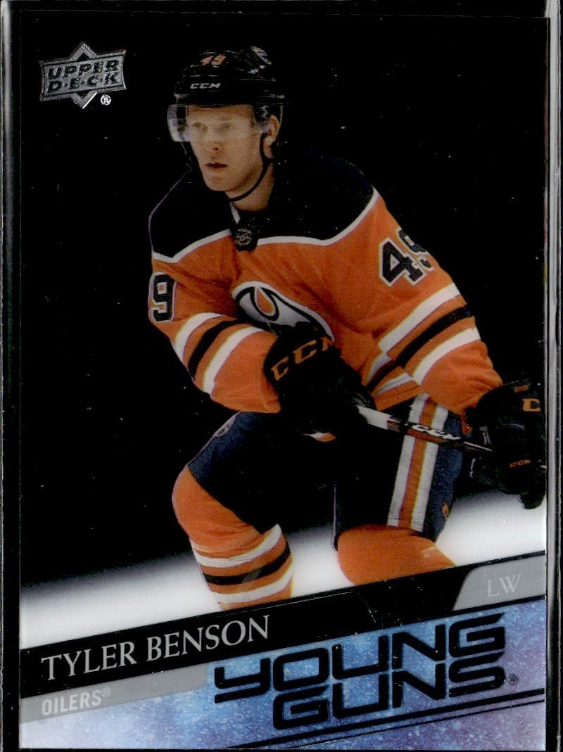 2020-21 Upper Deck Series 1 Tyler Benson Young Guns Clear Cut #218 Edmonton