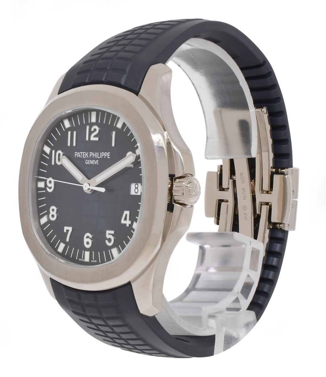 Patek Aquanaut 5168 Blue 20th Anniversary 18k White Gold Watch B/P