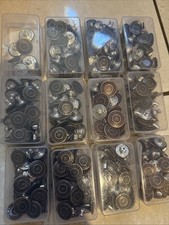 Lot Of 11 Boxes Brass Jean Tack Buttons Replacement No Sew Metal Buttons