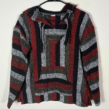 Baja Hoodie Mens Pullover Festival Sweater Drug Rug Mexican Made Striped