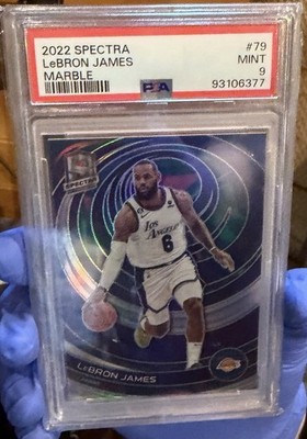 2022 Spectra LeBron James Marble 3/5 PSA 9 Lakers