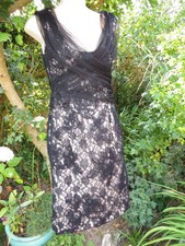 Phase Eight Black lace evening party dress size 10