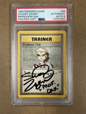 Stuart Zagnit Signed - Professor Oak - Base Set 88/102 Pokemon Card - PSA 8