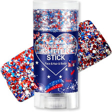 Patriotic Body Glitter Stick, Waterproof Face Glitter Gel, Chunky Glitter Face P