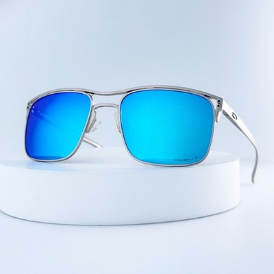 Oakley Holbrook Ti OO6048 Sunglasses Silver Frame Blue Polarized Lens