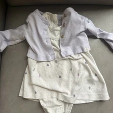 Carters 2-Piece Bodysuit Dress & Cardigan Set -