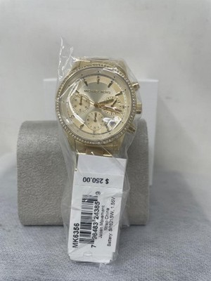 Michael Kors Women's Ritz Chronograph Gold Tone 37mm Watch (MK6356)