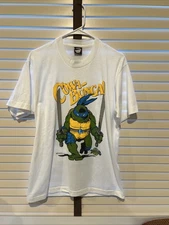 Vintage 1989 Teenage Mutant Ninja Turtles Leonardo T-shirt Size Large Puff Print