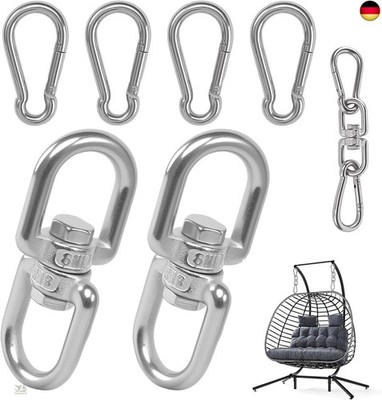 GOSHIES M8 Drehwirbel 2 Stück 304 Edelstahl Drehwirbel M8 mit 4 Stück K