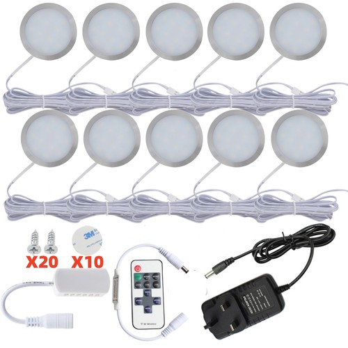 LED Puck Light 1-12Pack With Remote Controls LED Under Cabinet Closet Lights 12V - Picture 22 of 24