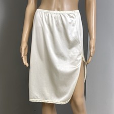 Vintage Vanity Fair Half Slip Skirt Ivory Cream Size Small Double Slits Nylon