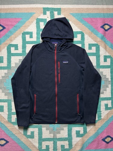 Patagonia Performance Better Sweater Hoody Fleece Men's Medium Blue Red Full Zip
