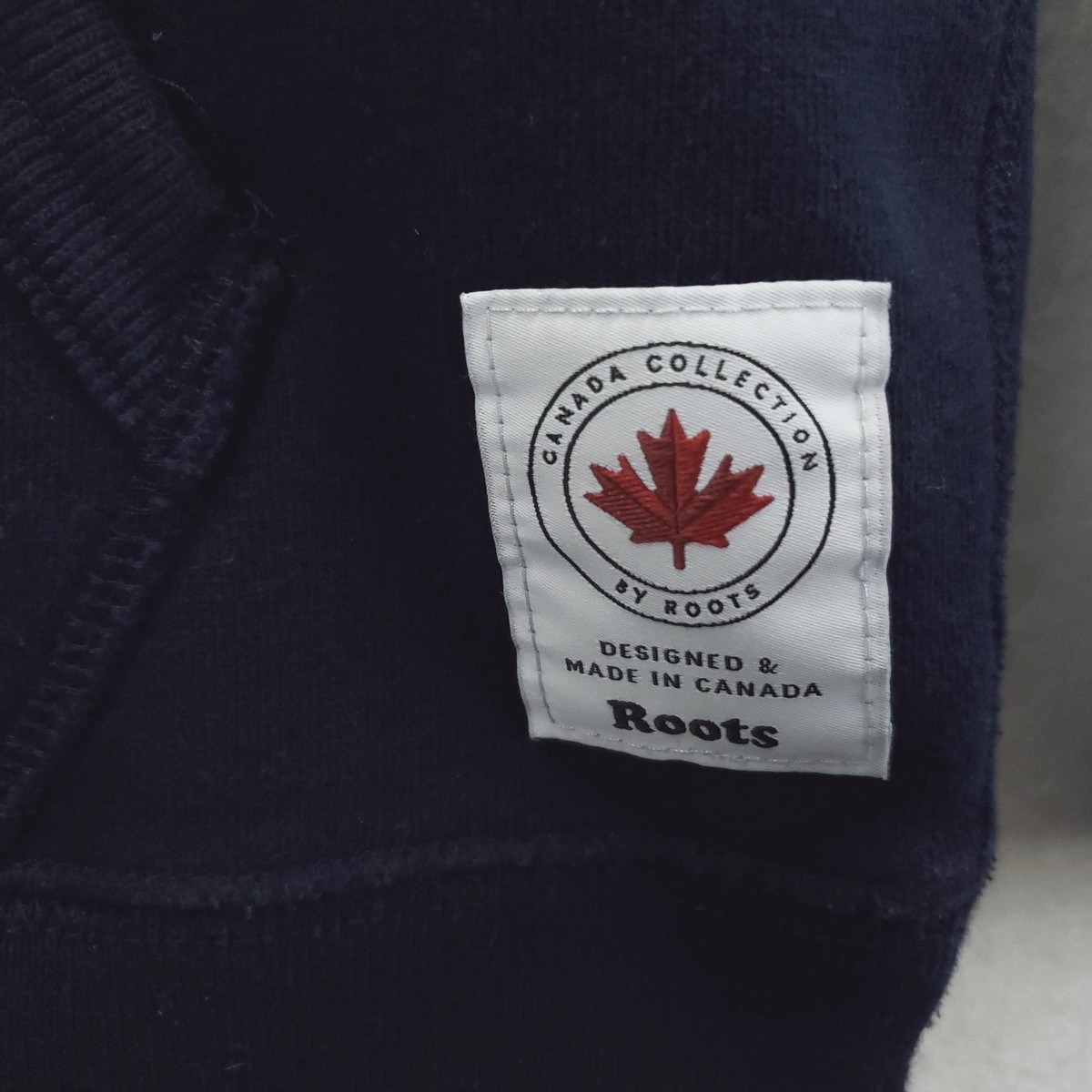 Roots Hoodie Mens XS Blue Canada Beaver Graphic Fleece Pullover