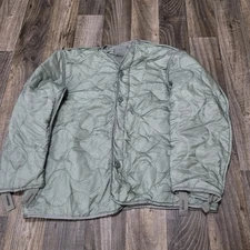 Vintage Military Liner Cold Weather Coat Large Smokers Jacket Green Unicor