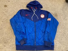 Men  s Olympics Official Team USA Nike Windbreaker Jacket Blue Size L