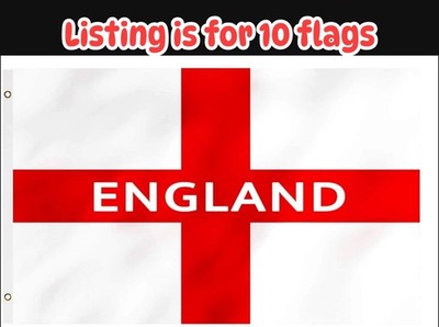 10 x England Fußball Flagge Banner St George WM Flaggen 