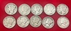 LOT #1 - 10 MERCURY DIMES - 1936, 1937 S, 1939, 1940 S, 1941, 1942, 1943, 1944 S