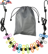 Retractable Portable Clothesline 12 Clips Indoor Outdoor Travel Camping