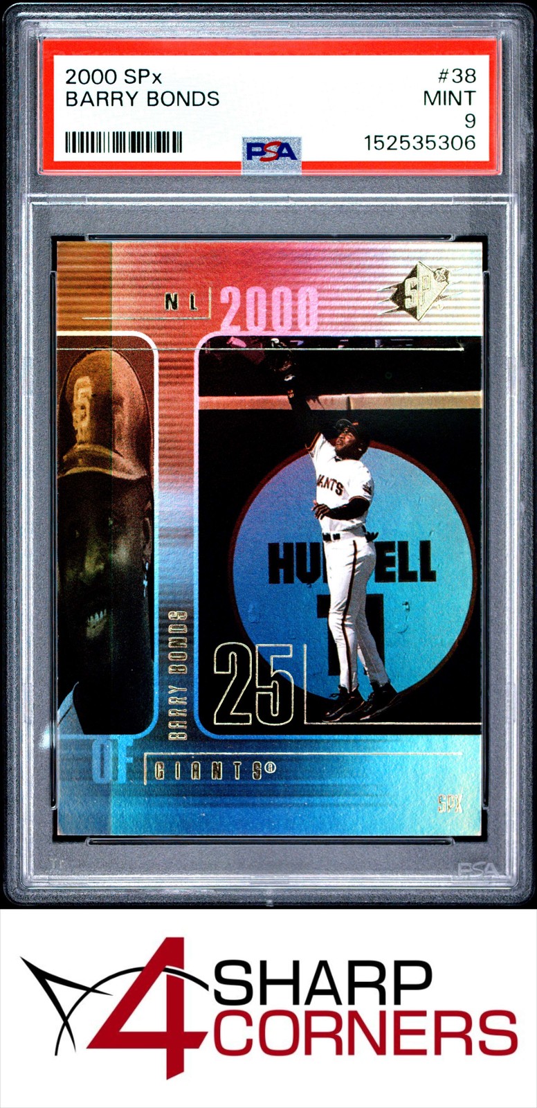 2000 SPx #38 BARRY BONDS GIANTS POP 4 PSA 9 view 1