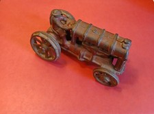 Vintage Red Cast Iron Tractor Farm Model w/ Driver AC Williams Fordson 3.5"