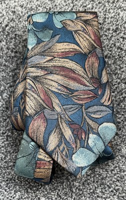 Herrenkrawatte Made in UK blau bunt Blumenmuster Vintage elegant gemustert 3,5'' breit