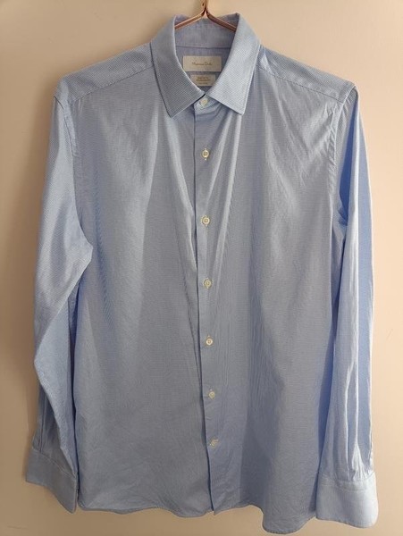 Men Massimo Dutti Shirt White Cotton 38 / M / 46 #MXRW