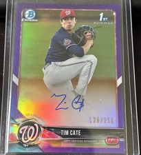 2018 Bowman Draft - Chrome Draft Pick Autographs Tim Cate Purple /250