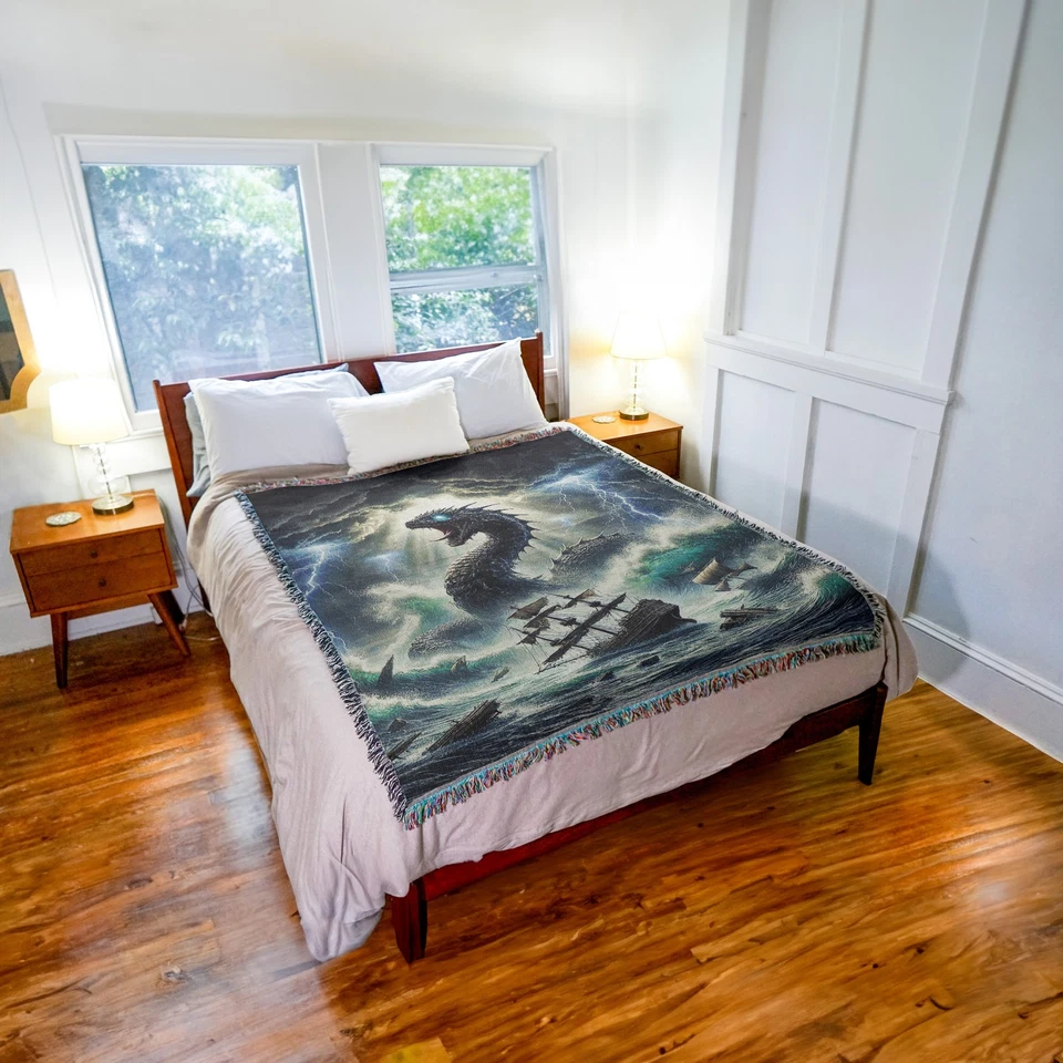 Manta Sea Dragon Tapiz Tejido de Algodón - Hecho en EE. UU. (72x54) Foto 3 de 4