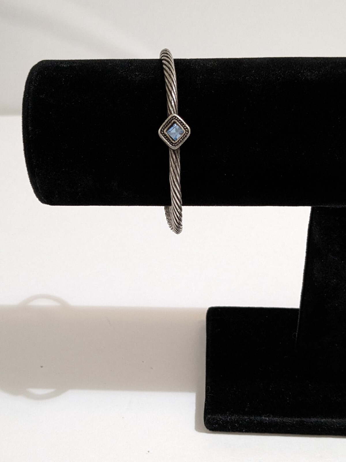 Silver 925 Solid Cable Style Bangle Bracelet With… - image 4