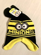 Despicable Me Minions Knit Fleece Lined Winter Hat Mittens Set