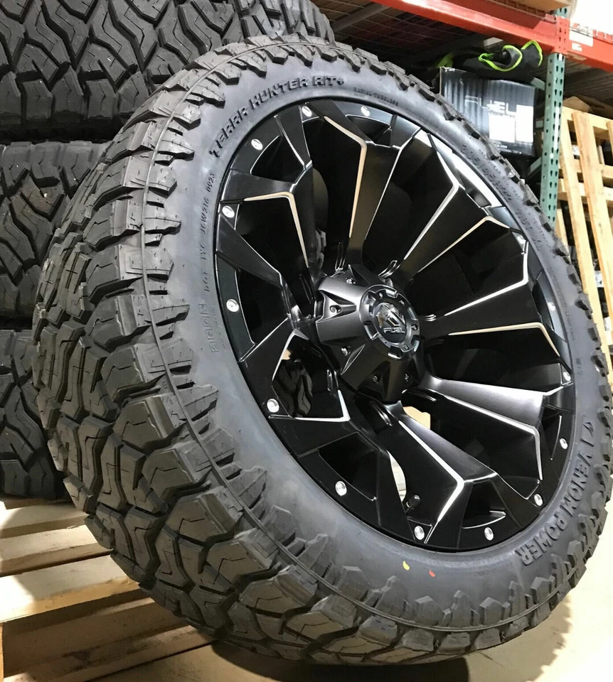 22x10 Fuel D546 Assault Black Wheels 30545R22 33" AT Tires 5x150 Toyota Tundra - Image 3 of 4