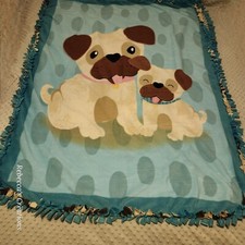 Puppies Cute Pup Dog Pet Handmade Tie Blanket Oversize Throw 48"X60"