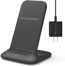 Techsmarter Wireless Charger Stand Dock iPhone Samsung Includes Wall Charger