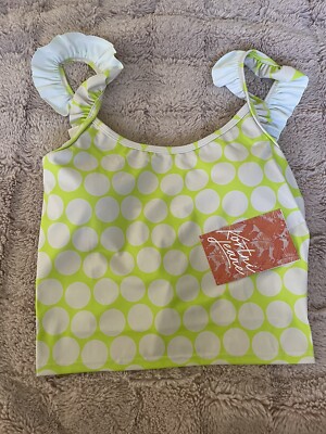 Kortni Jeane Swimsuit Tankini Flutter Top M Like Dots Q2