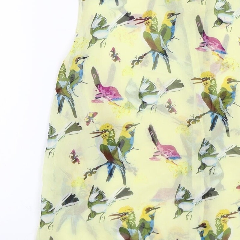 Select Womens Yellow Polyester Blend Button-Up Si… - image 9