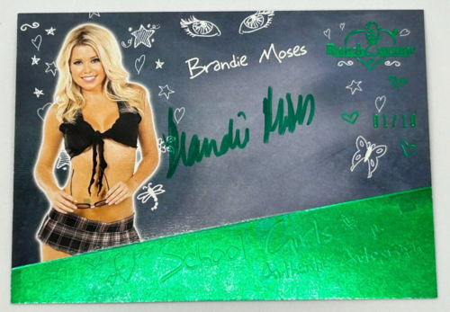 BRANDIE MOSES 2017 Benchwarmer Hot For Teacher School Girls AUTOGRAPH Green 1/10 - Picture 1 of 2
