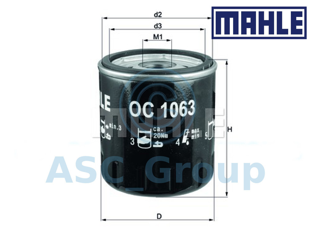 MAHLE OC1063 - cross reference oil filters | oilfilter-crossreference.com