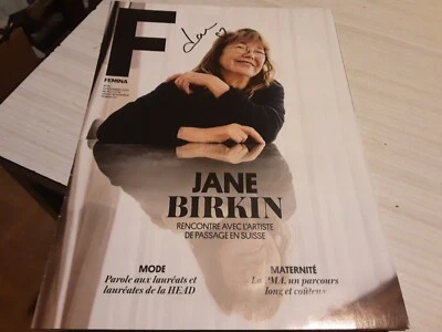 MAGAZINE FEMINA DÉDICACÉ AUTOGRAPH JANE BIRKIN 2022 - Photo 1/2