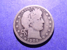 1904-O Barber Quarter  Good