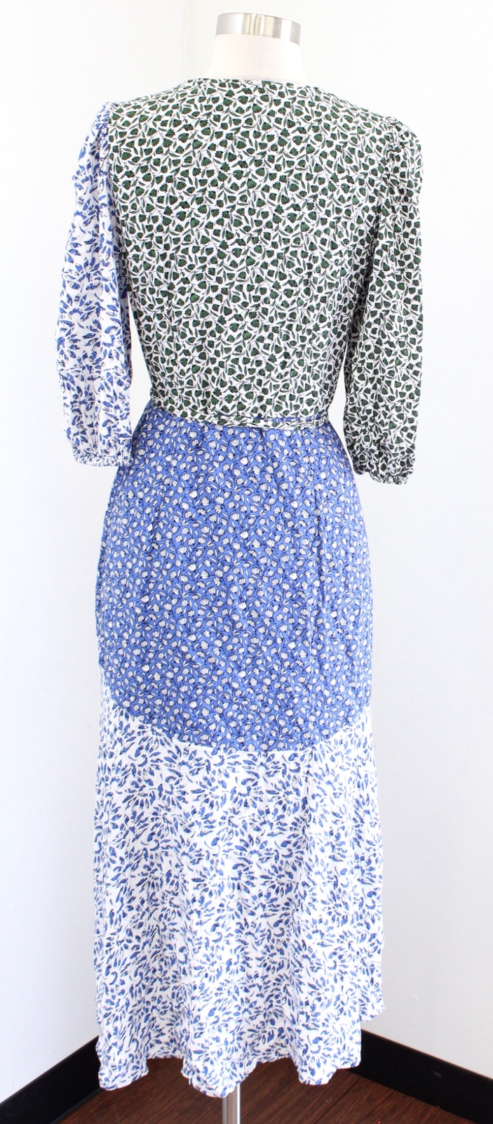 Ann Taylor Blue White Green Patchwork Floral Hi L… - image 8