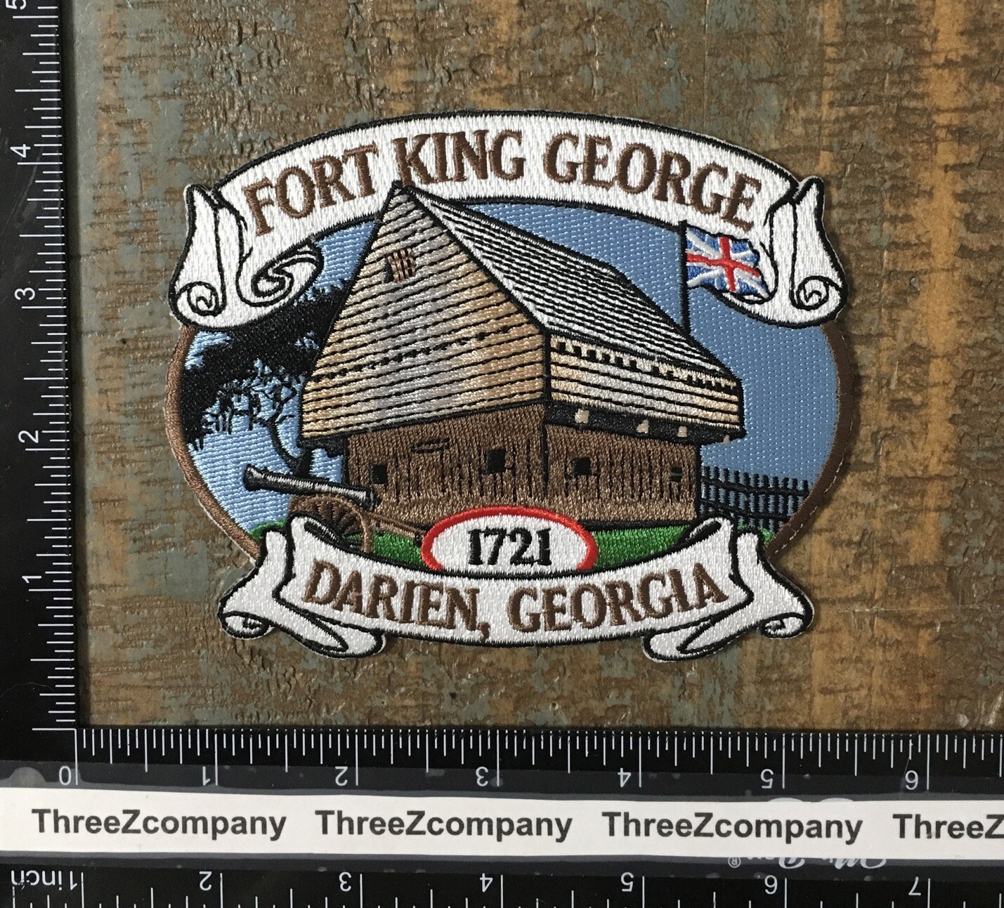 Vintage FORT KING GEORGE Darien Georgia Travel Souvenir Iron-On Patch