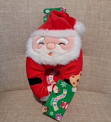 Squishmallows Kids Size 11-12 Santa Claus Plush Slippers Soft