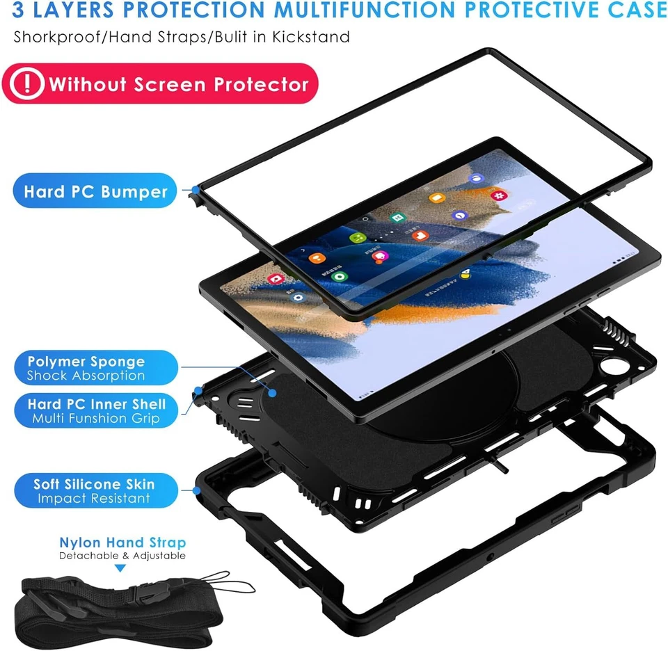 Cover Case For Amazon Fire HD 10" 8" 7" Max 11" Tablet with HD Screen Protector - Image 3 of 4