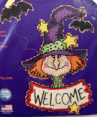 Dimensions Halloween Whimsies Welcome Witch Counted Cross Stitch Kit #72737 2001