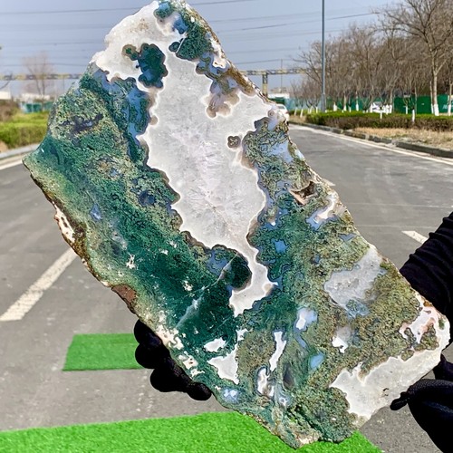 5.55LB Natural Moss agate slab Crystal Quartz Mineral Decorate Energy Healing - Picture 20 of 24