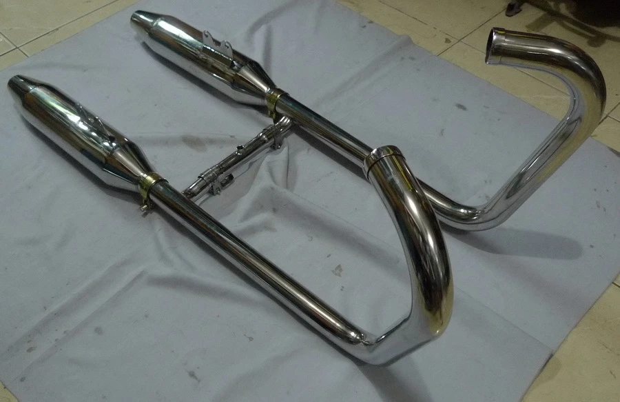 KAWASAKI W650 W800 EXHAUST MUFFLER HEADER SOUND STAINLESS SET FIT