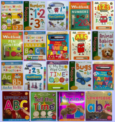 Pre-School Wipe-Clean Workbooks Interactive Learning for Kids 2-8, Includes Pen!
