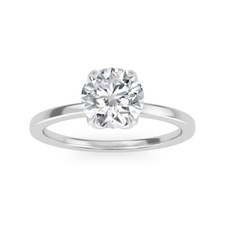 1.00 Carat Round Cut Lab Grown Diamond Engagement Promise Ring 14k White Gold