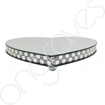 Großer Diamant Edelstein Spiegel Herz Kerzenteller Aufsteller (29 cm) Home Centrepie